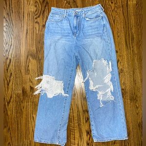 Forever 21 Premium ripped jeans with knee patch